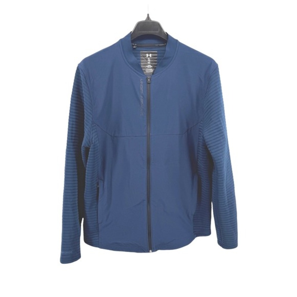 Under Armour Golf Storm Jacket Mens XL Pre-Owned FullZip Blue Ribbed Windbreaker